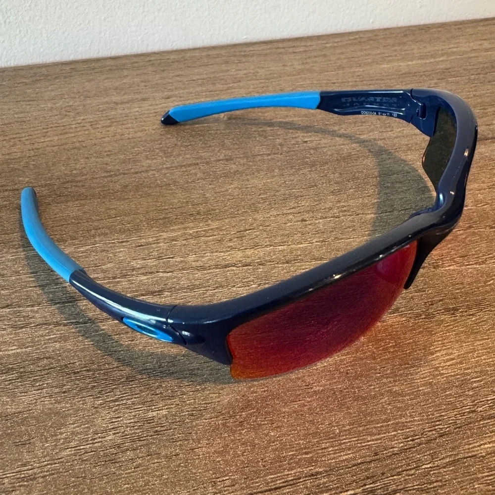 Oakley Quarter Jacket Youth & Small Face Polarized Galaxy Iridium Sunglasses. - Picture 2 of 6